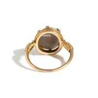 A Neoclassical Gold and Banded Agate Finger Ring with a Male Portrait Head