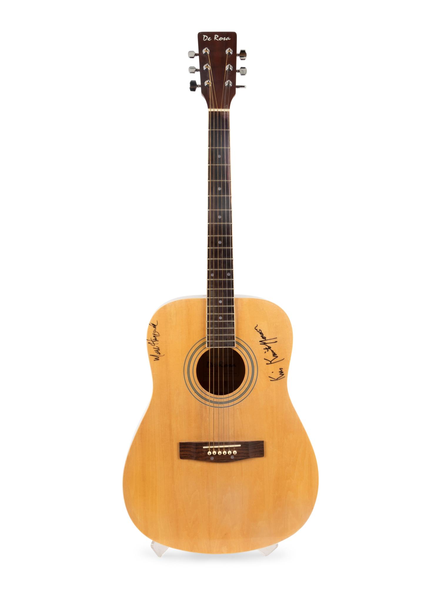 6 String 21 Fret GA410-NT De Rosa Acoustic Guitar, Signed by Merle Haggard and Kris Kristopherson