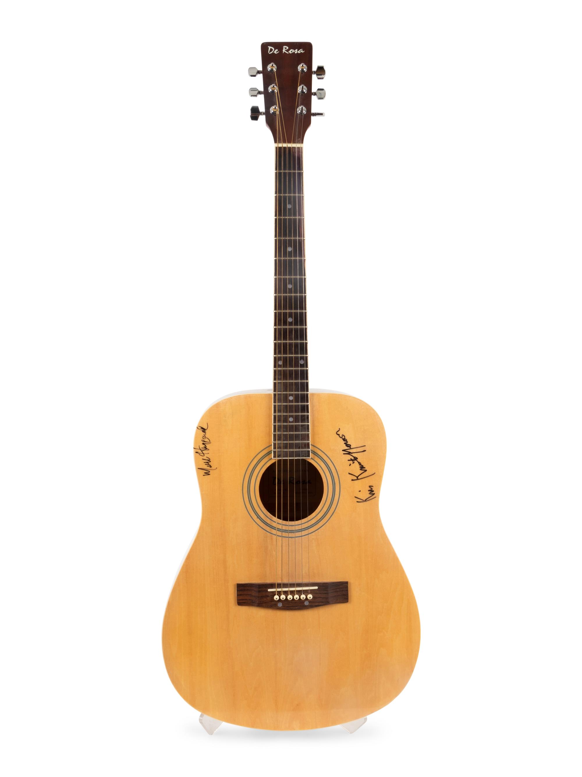6 String 21 Fret GA410-NT De Rosa Acoustic Guitar, Signed by Merle Haggard and Kris Kristopherson