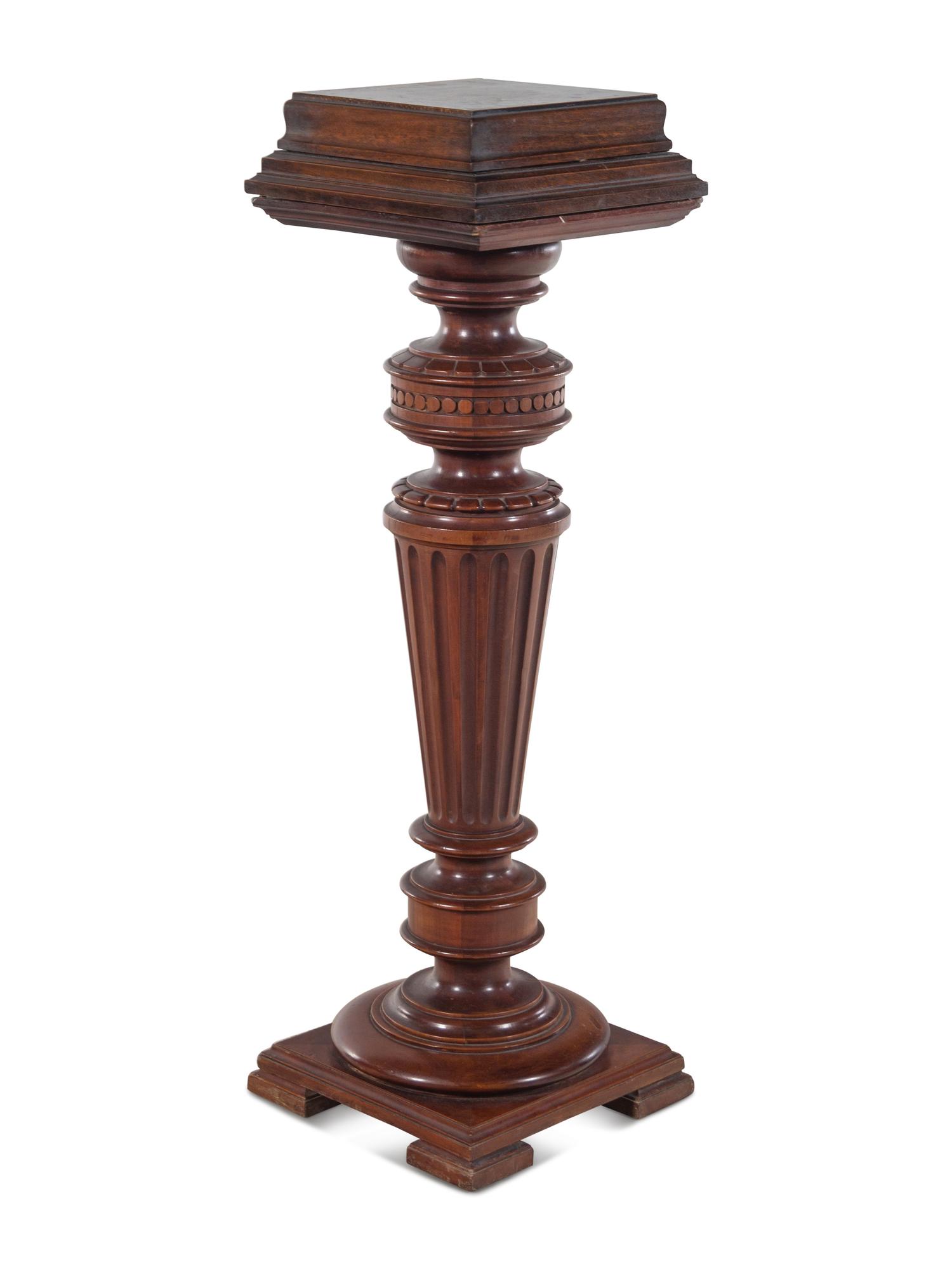 A Victorian Walnut Dinner Bell Pedestal