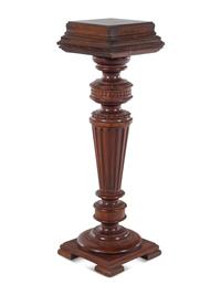 A Victorian Walnut Dinner Bell Pedestal