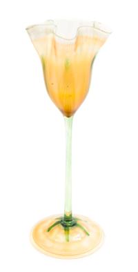 A Tiffany Studios Favrile Glass Floriform Vase Height 11 1/2 inches.