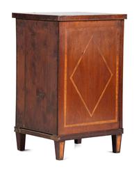 A Federal Satinwood and And Ebony Inlaid Figured Mahogany Specimen Cabinet