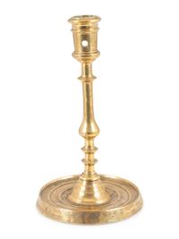 A Rare Flemish Brass Candlestick