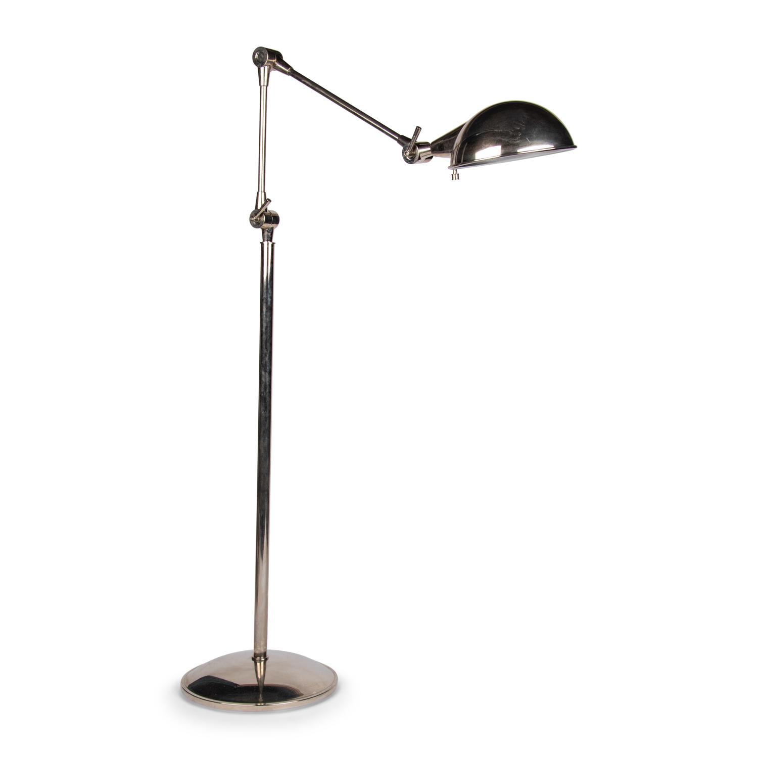A Contemporary Chrome Cantilever Floor Lamp