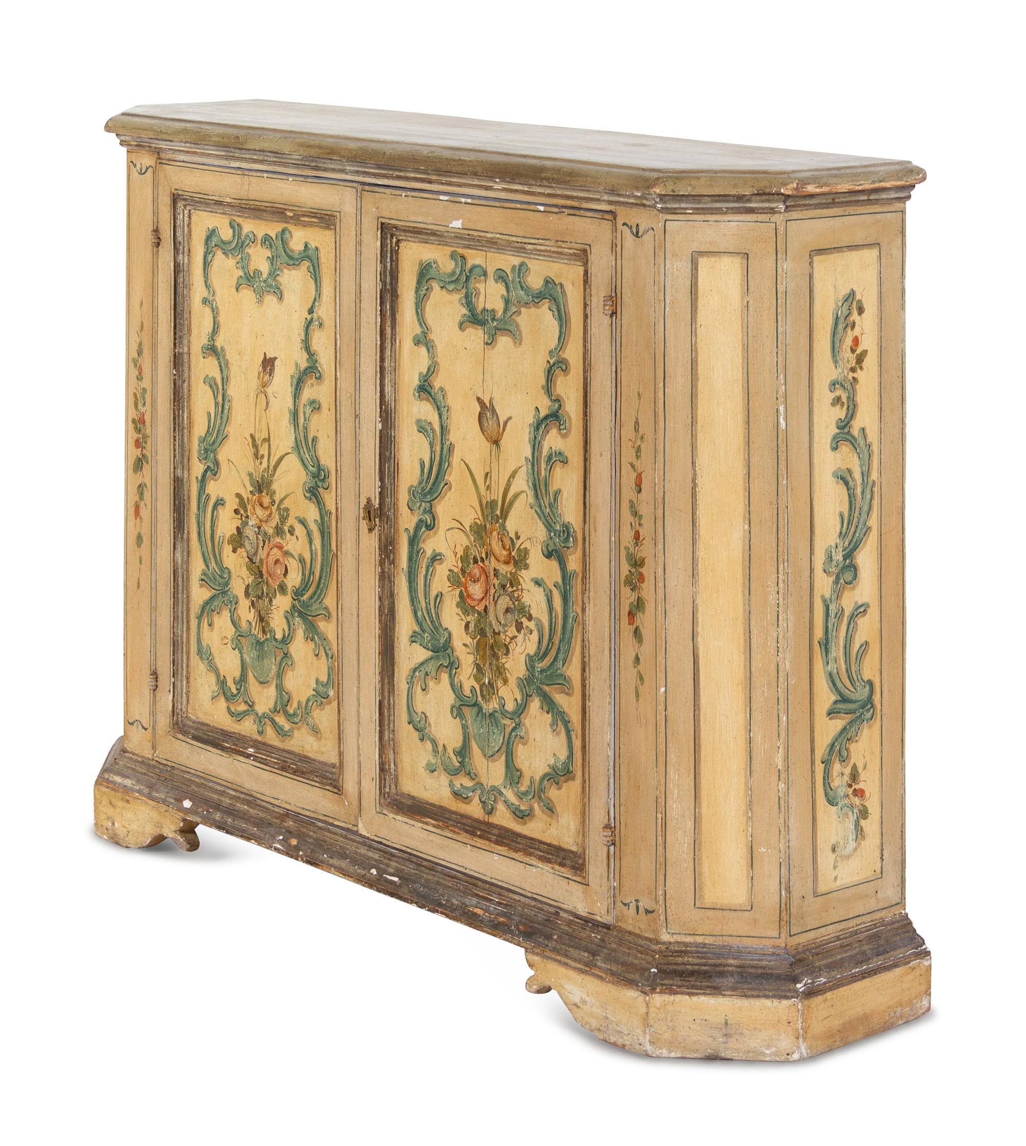 An Italian Painted Console Cabinet