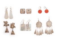 Group of Pueblo and Zuni Inlaid Earrings