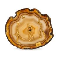 JEAN MAHIE, AGATE AND YELLOW GOLD PAPERWEIGHT
