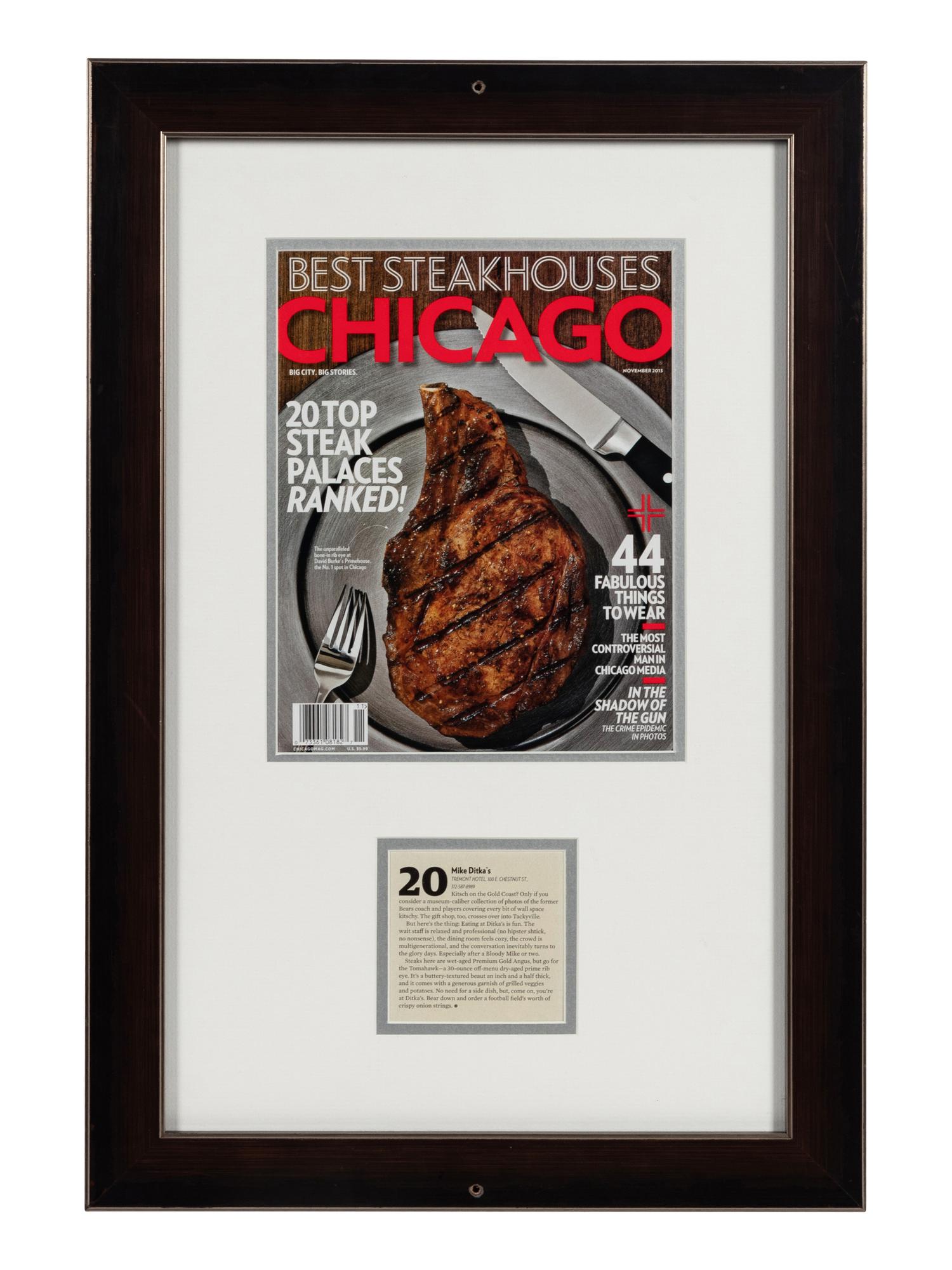A Group of Seven Dining Awards and Honors Formerly Displayed at Mike Ditka’s Restaurant