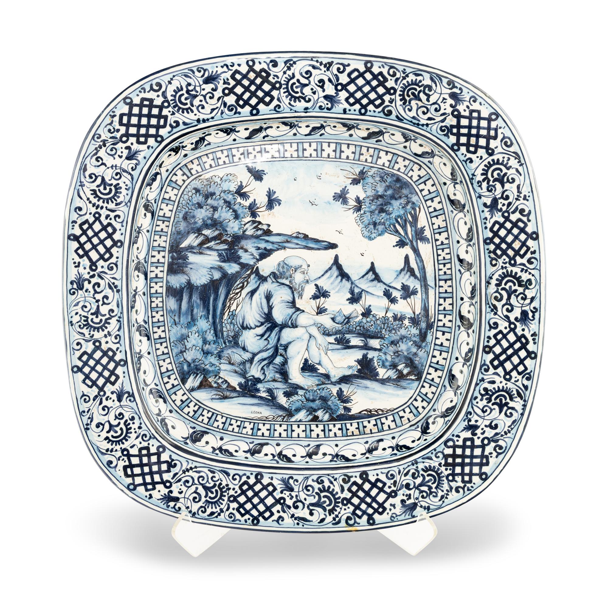 A Large Continental Faience Platter