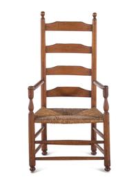 A Ladderback Rush-Seat Armchair