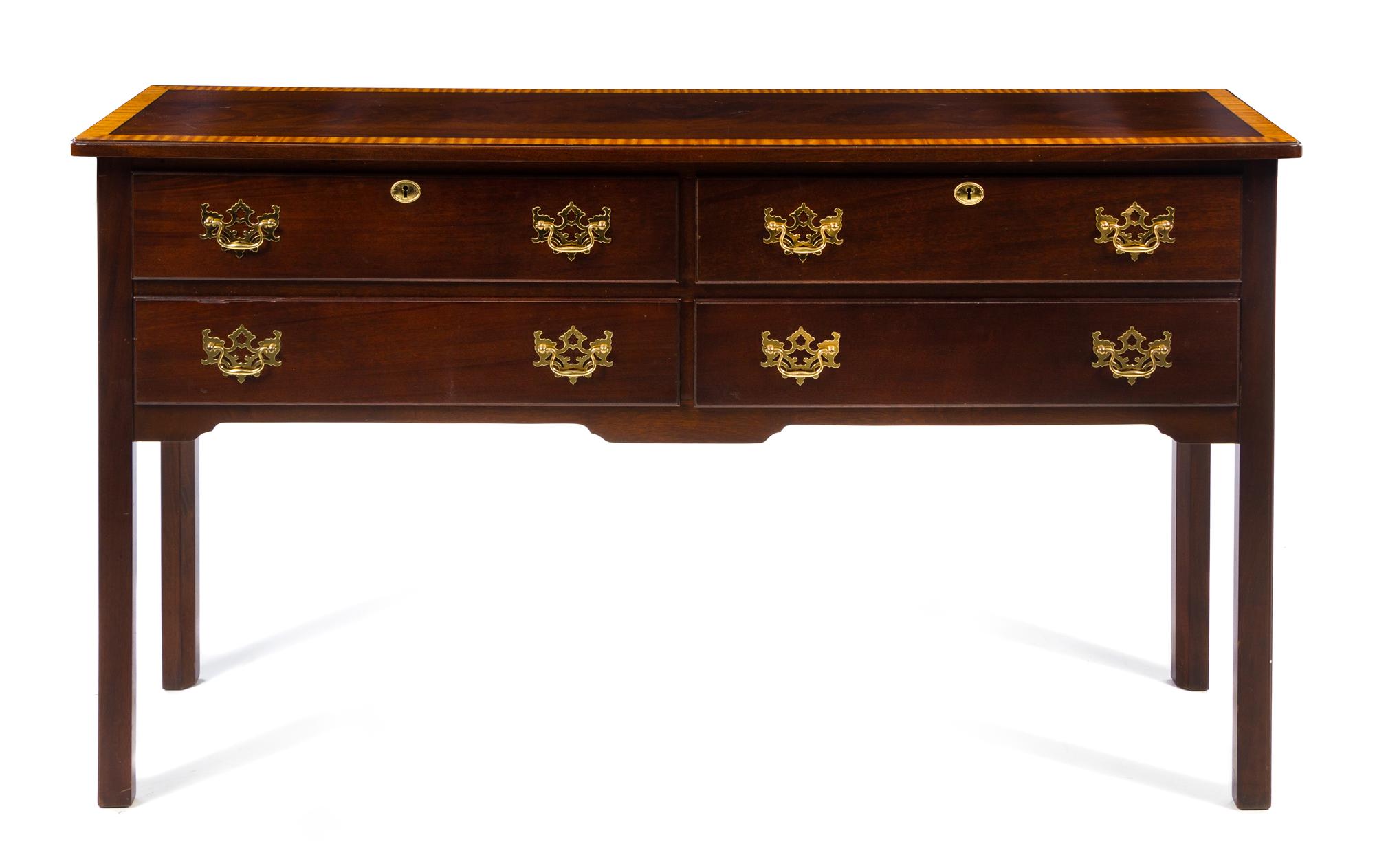 A Georgian Style Mahogany Sideboard Height 33 x width 60 x depth 15 3/4 inches. — 20TH CENTURY