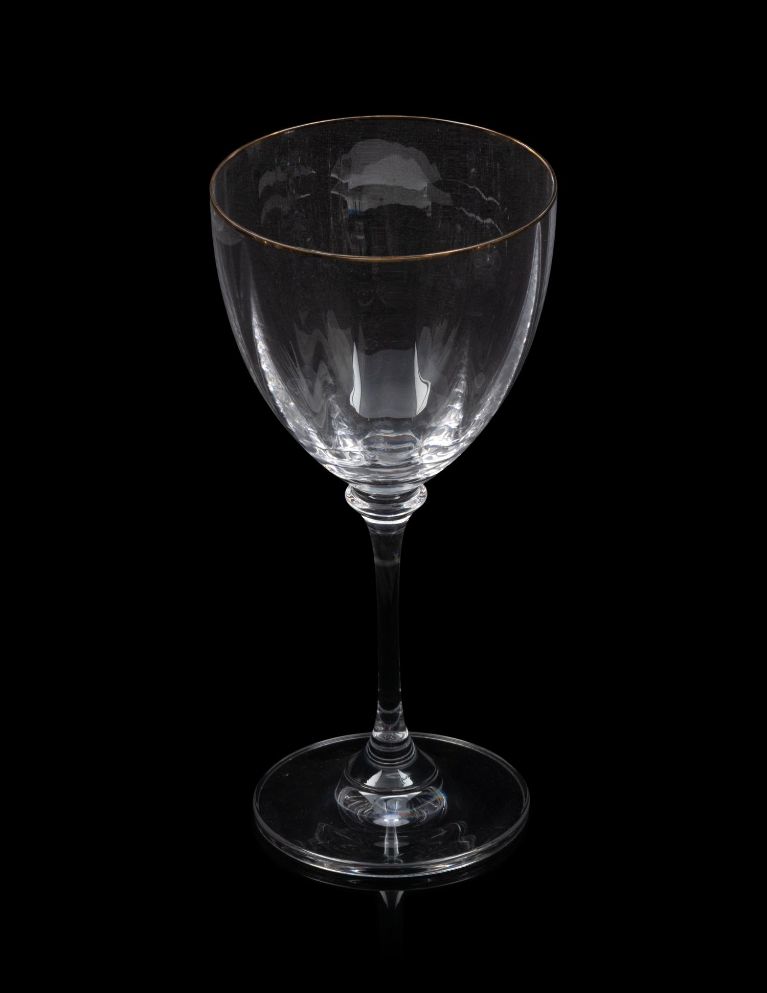A Set of Gilt-Edged Glass Stemware
