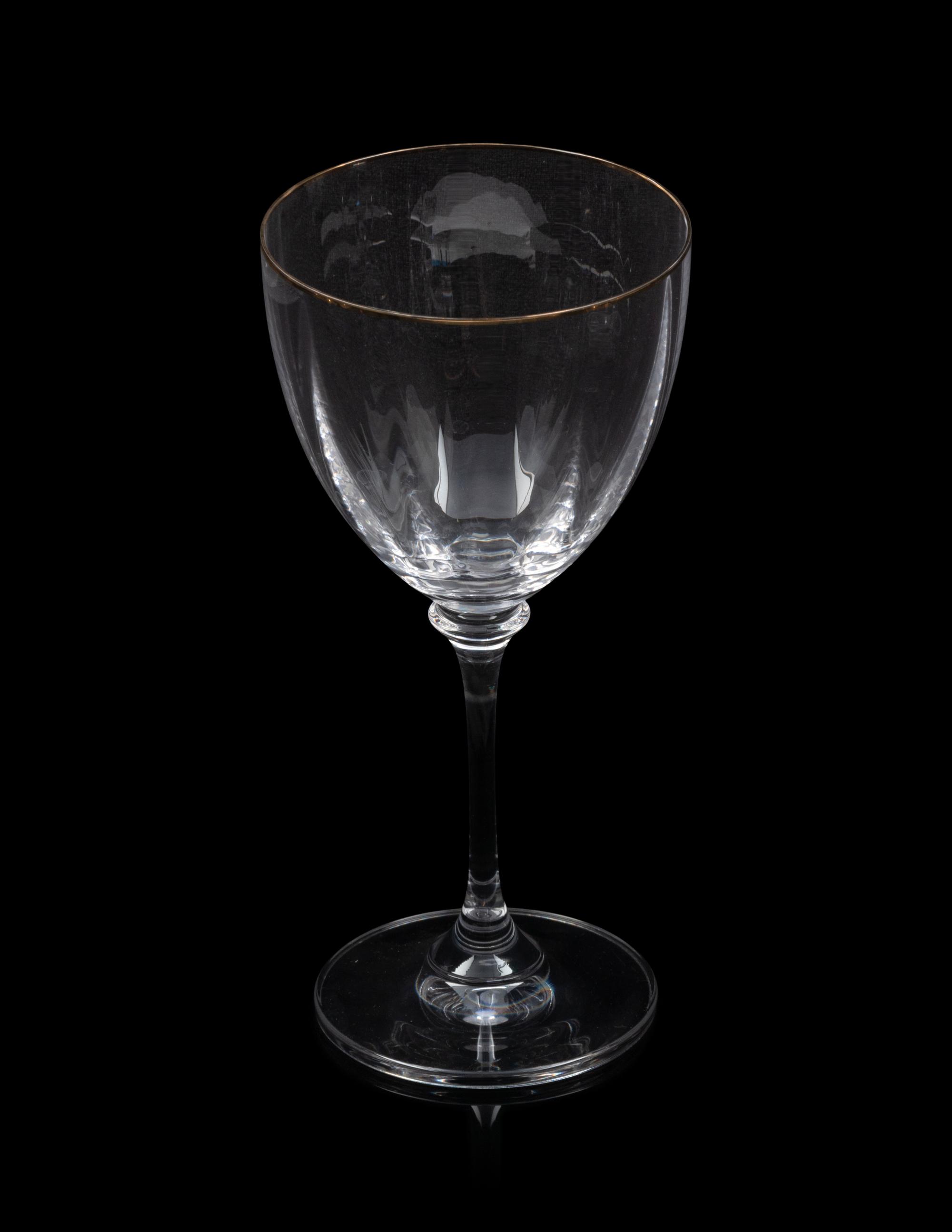 A Set of Gilt-Edged Glass Stemware