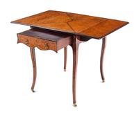 A George III Mahogany, Padouk and Amboyna Pembroke Table