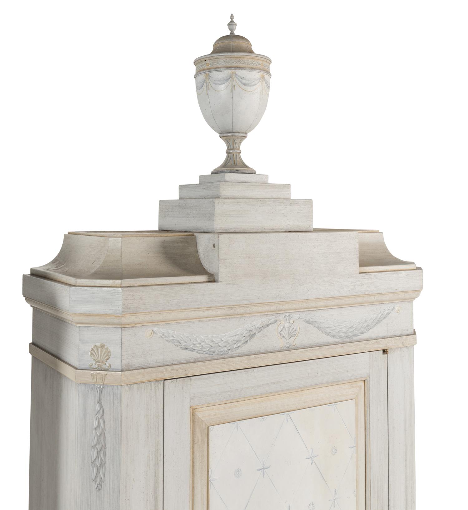 A Pair of Swedish Neoclassical Style Painted Cabinets