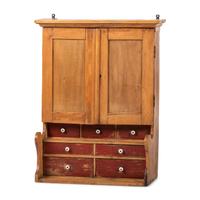 A Painted Wood Hanging Wall Cupboard