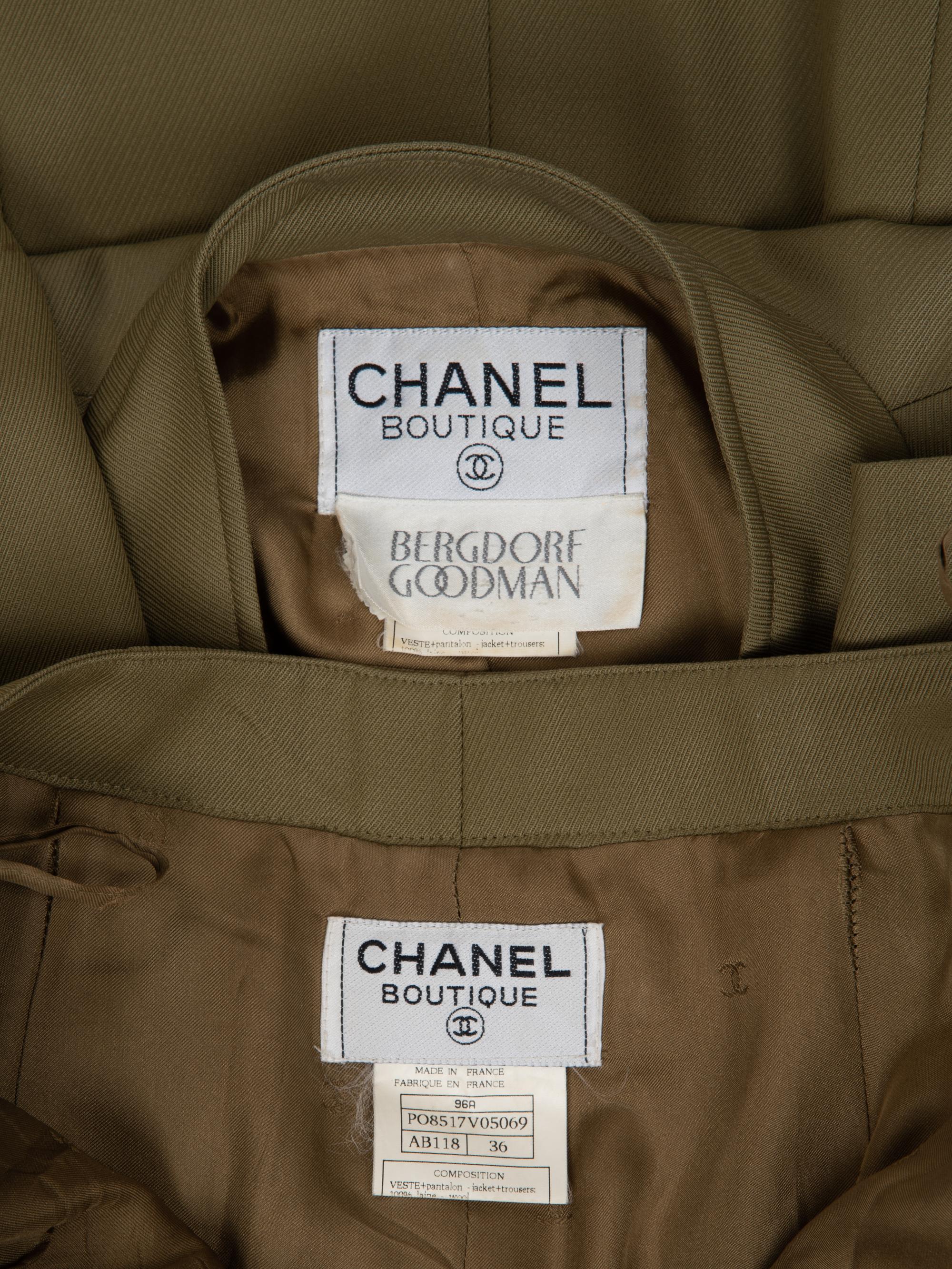 Chanel Military-Style Pant Ensemble, Fall 1996