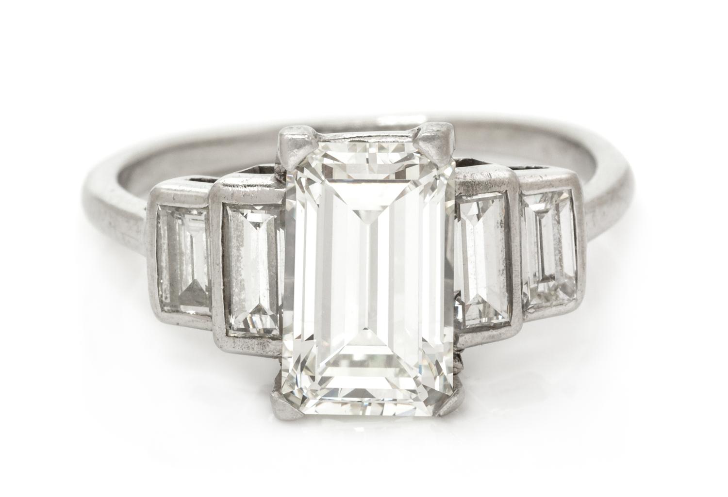 A Platinum and Diamond Ring, 2.40 dwts.