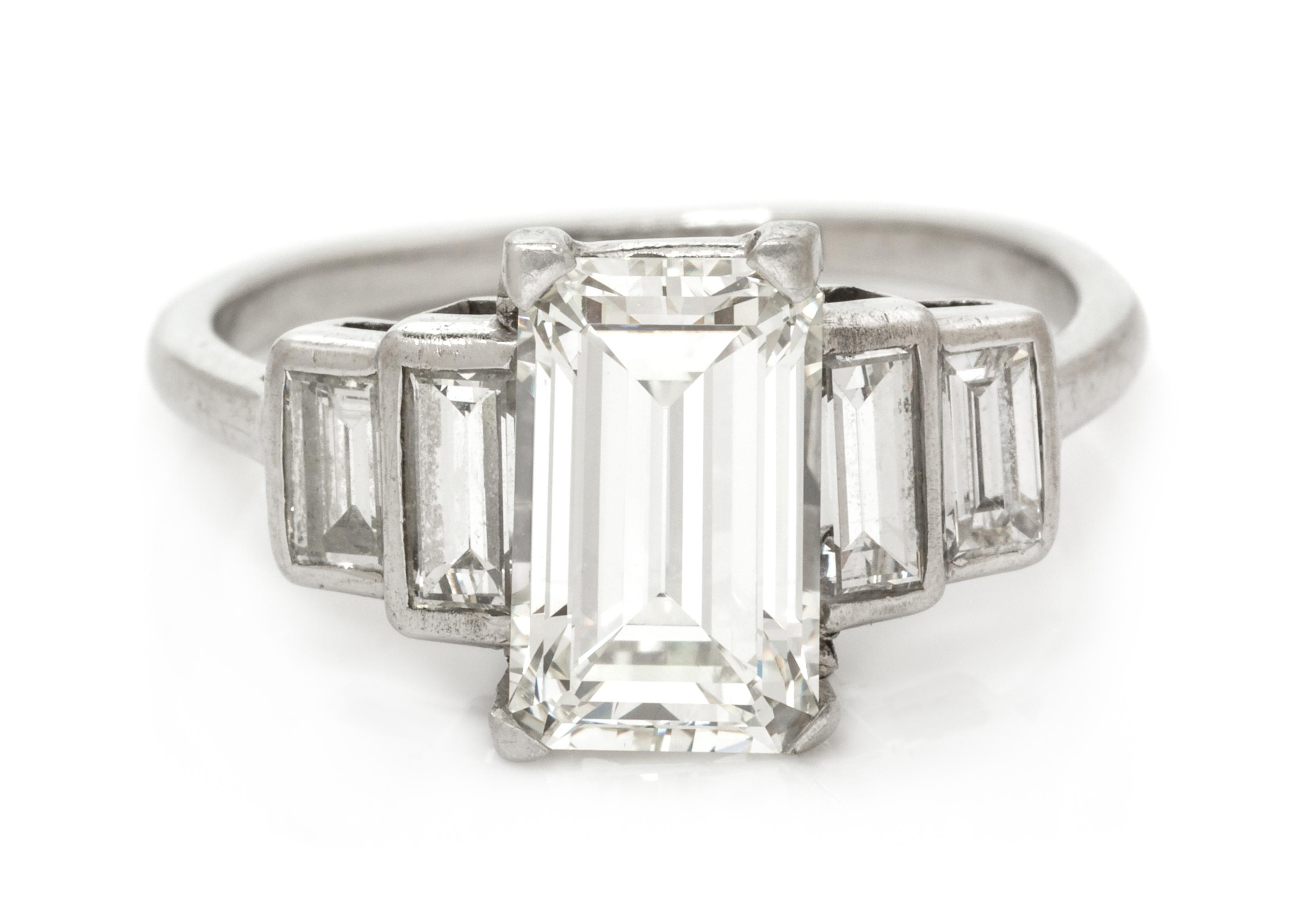 A Platinum and Diamond Ring, 2.40 dwts.
