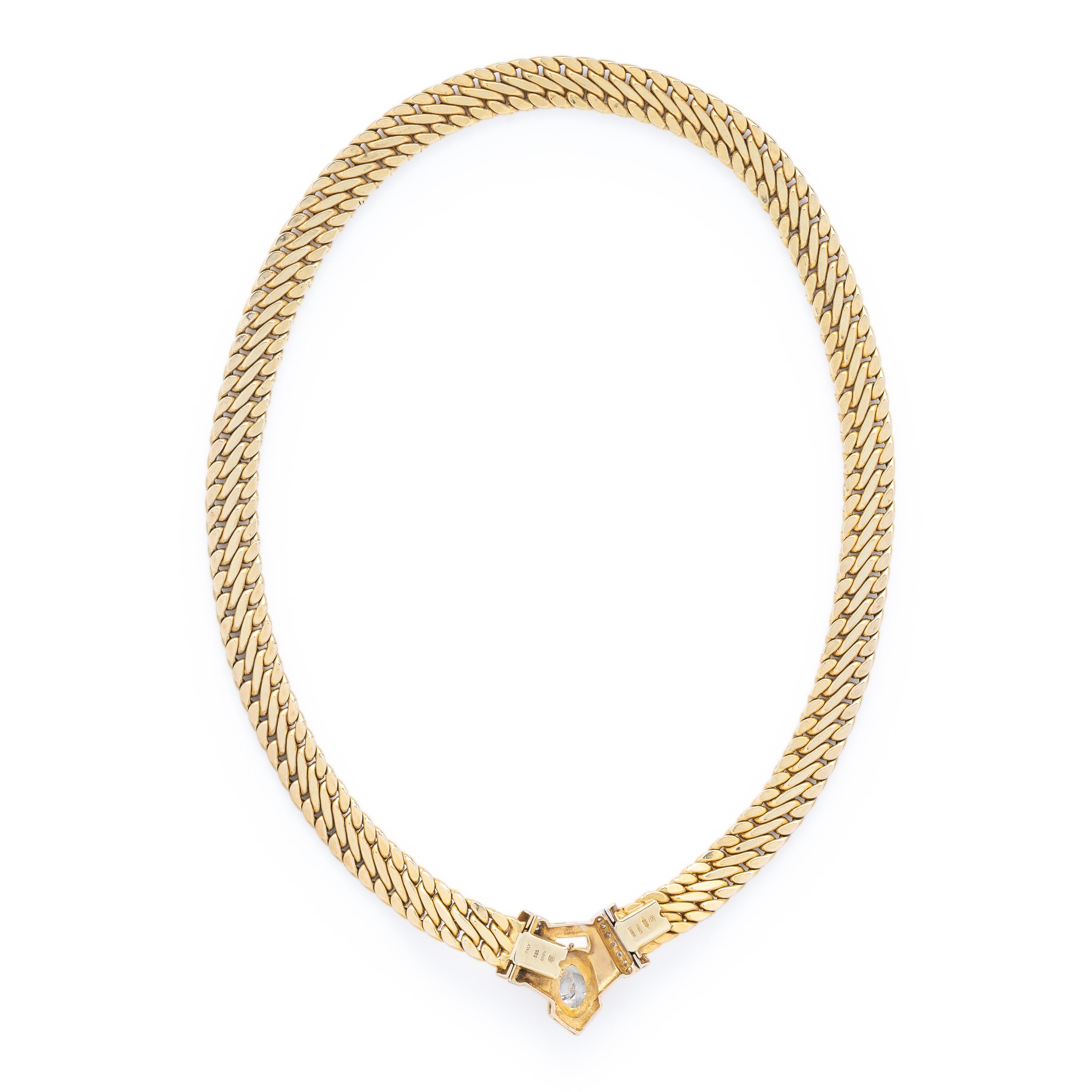 Diamond and Yellow Gold Convertible Chain Necklace