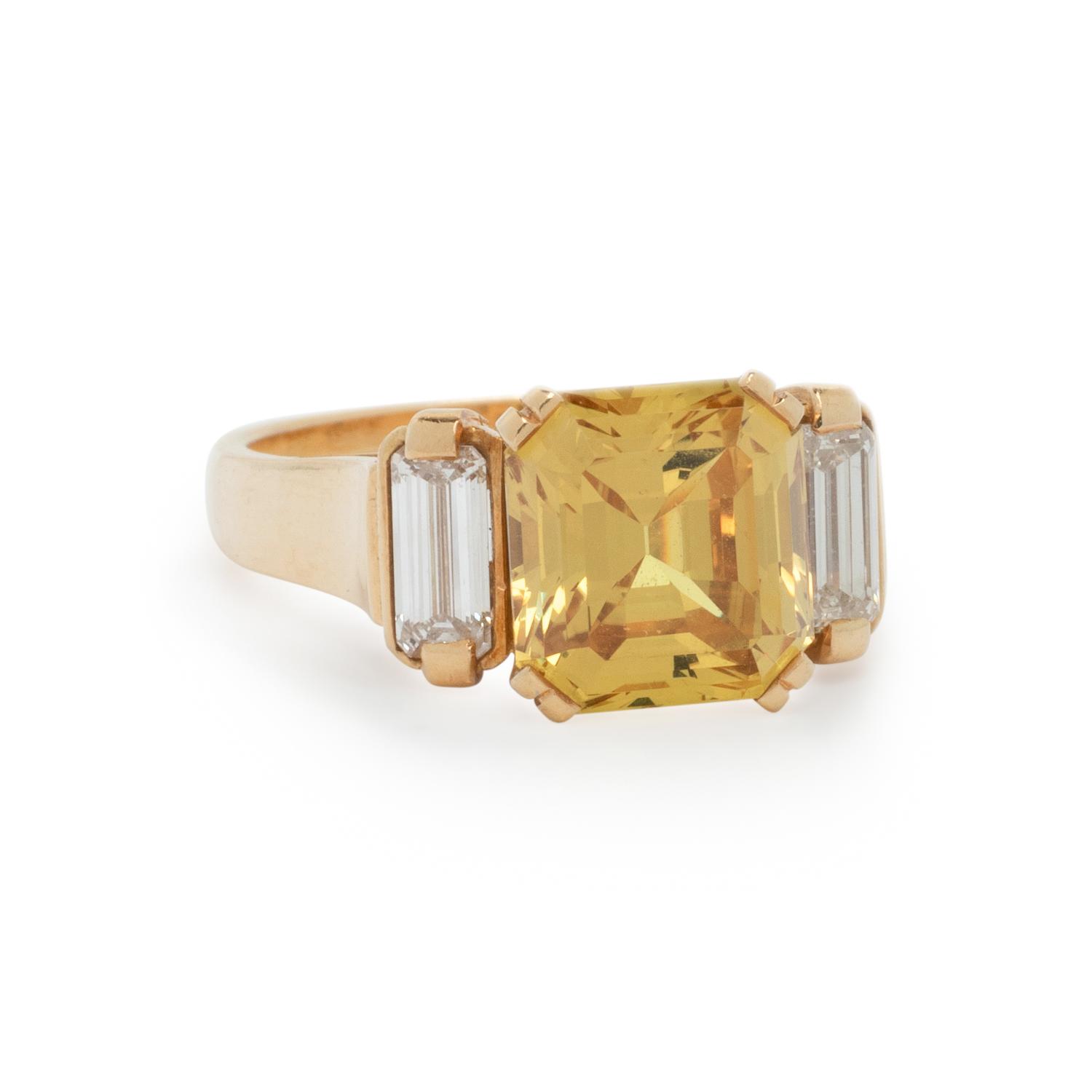 YELLOW SAPPHIRE AND DIAMOND RING