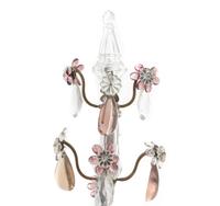 A Pair of Continental Brass and Glass Two-Light Candelabra