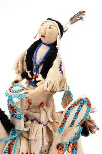 Plateau Beaded Hide Dolls, on Horseback