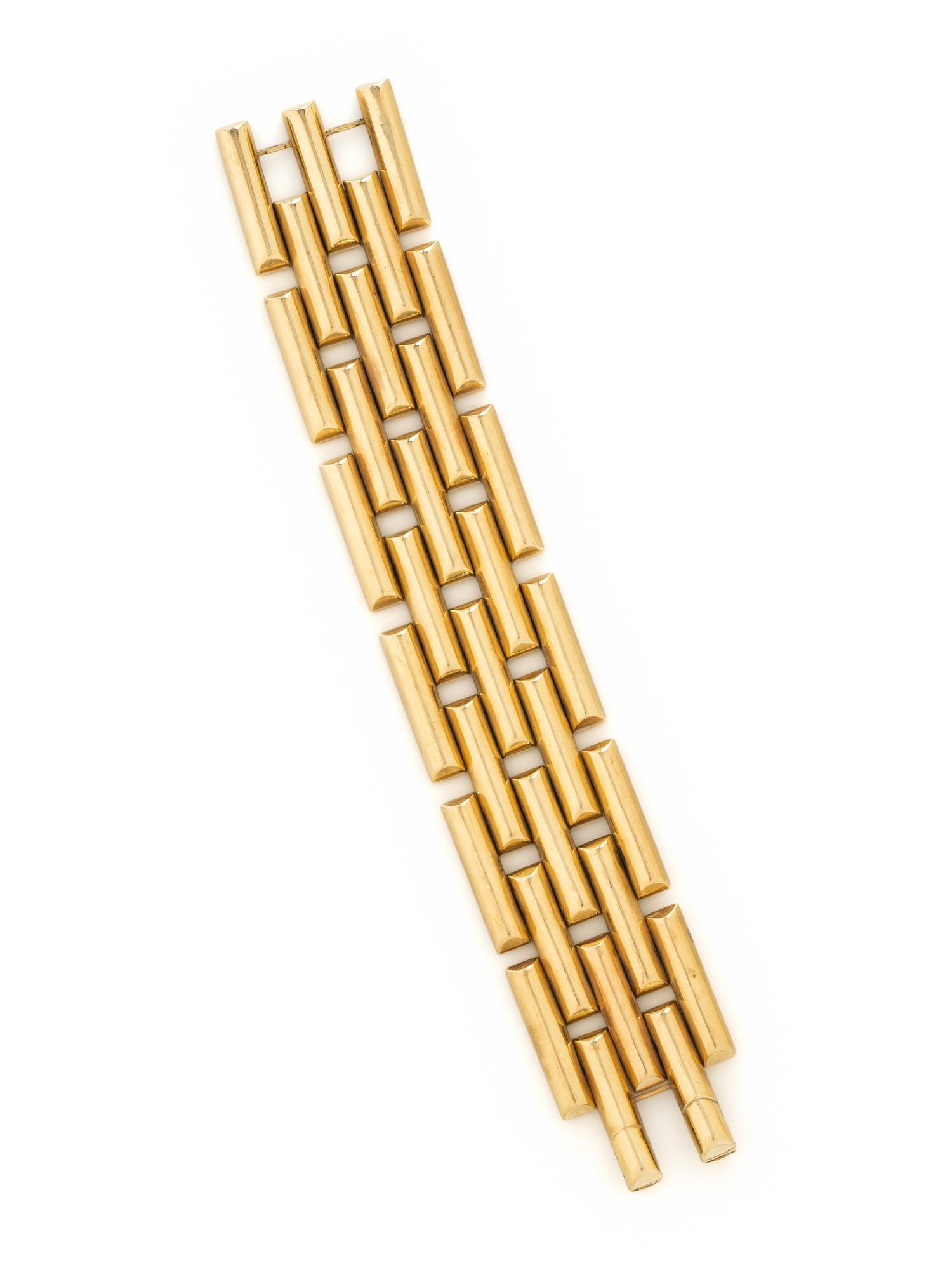 RETRO, YELLOW GOLD LINK BRACELET