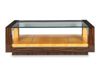A Dakota Jackson Macassar Ebony and Sycamore Grand Cocktail Table