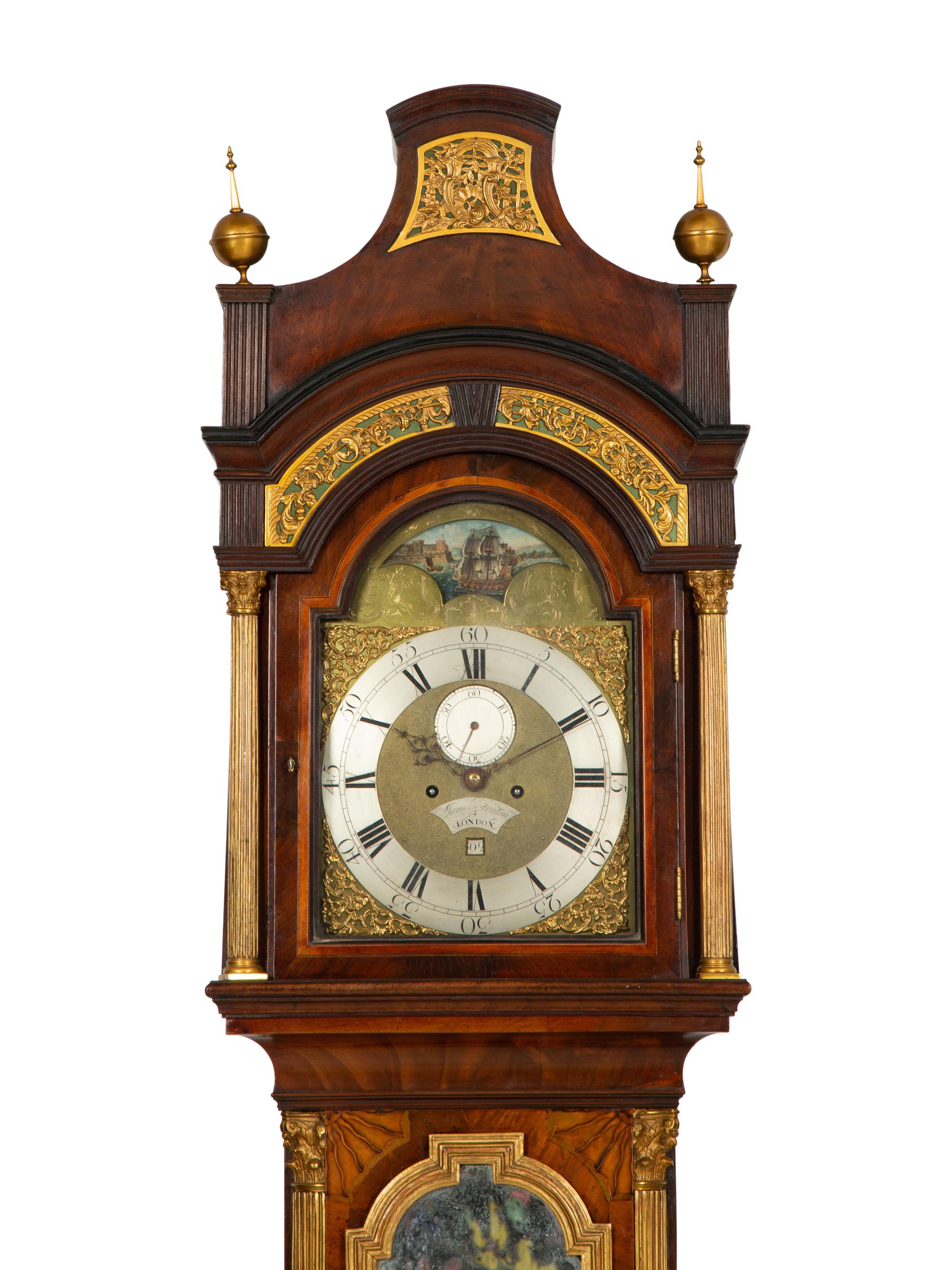 A George III Parcel Gilt Mahogany Longcase Clock