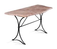 A Black Painted Iron Marble-Top Console Table