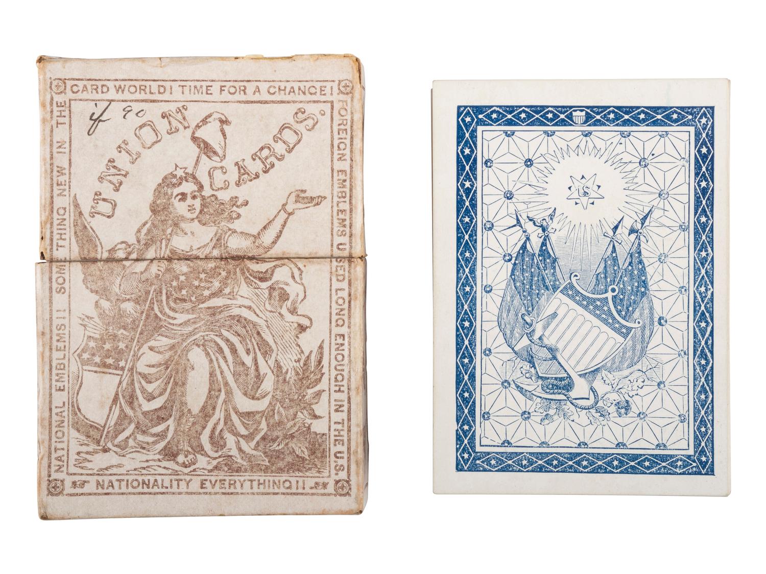 [CIVIL WAR]. Full deck of "Union Cards" with original box. New York: American Card Co., 1862.