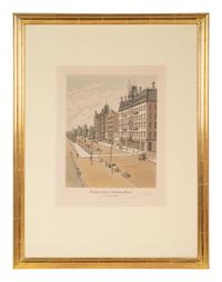 A group of 4 aquatint prints of Chicago by A. Ackermann and Son, Inc., comprising: