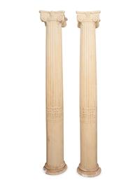 A Pair of Monumental Plaster Corinthian Columns