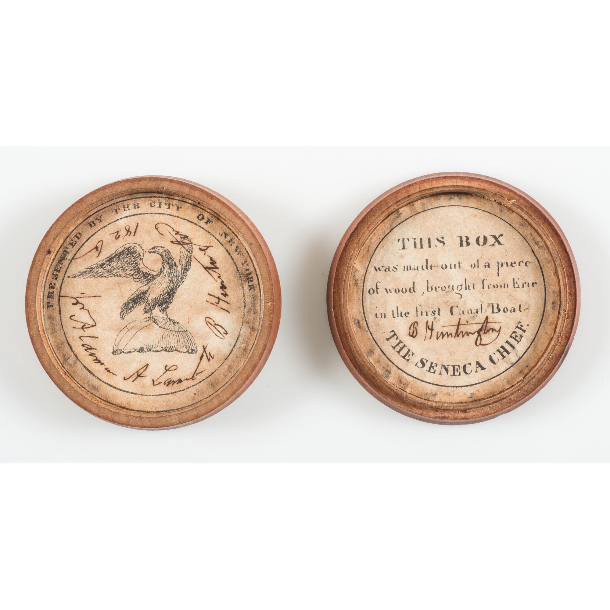Erie Canal Completion Medal with Original Box, In White Metal