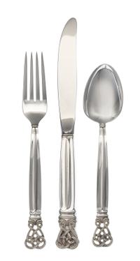 An American Silver and Parcel Gilt Flatware Service, Towle Silversmiths, Newburyport, MA, Celtic Weave pattern, comprising: 12 dinner k