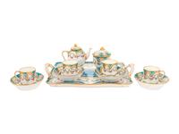 A Sèvres Bleu Céleste Porcelain Seven-Piece Tea Service ( Dejeuner 'Courteille' )