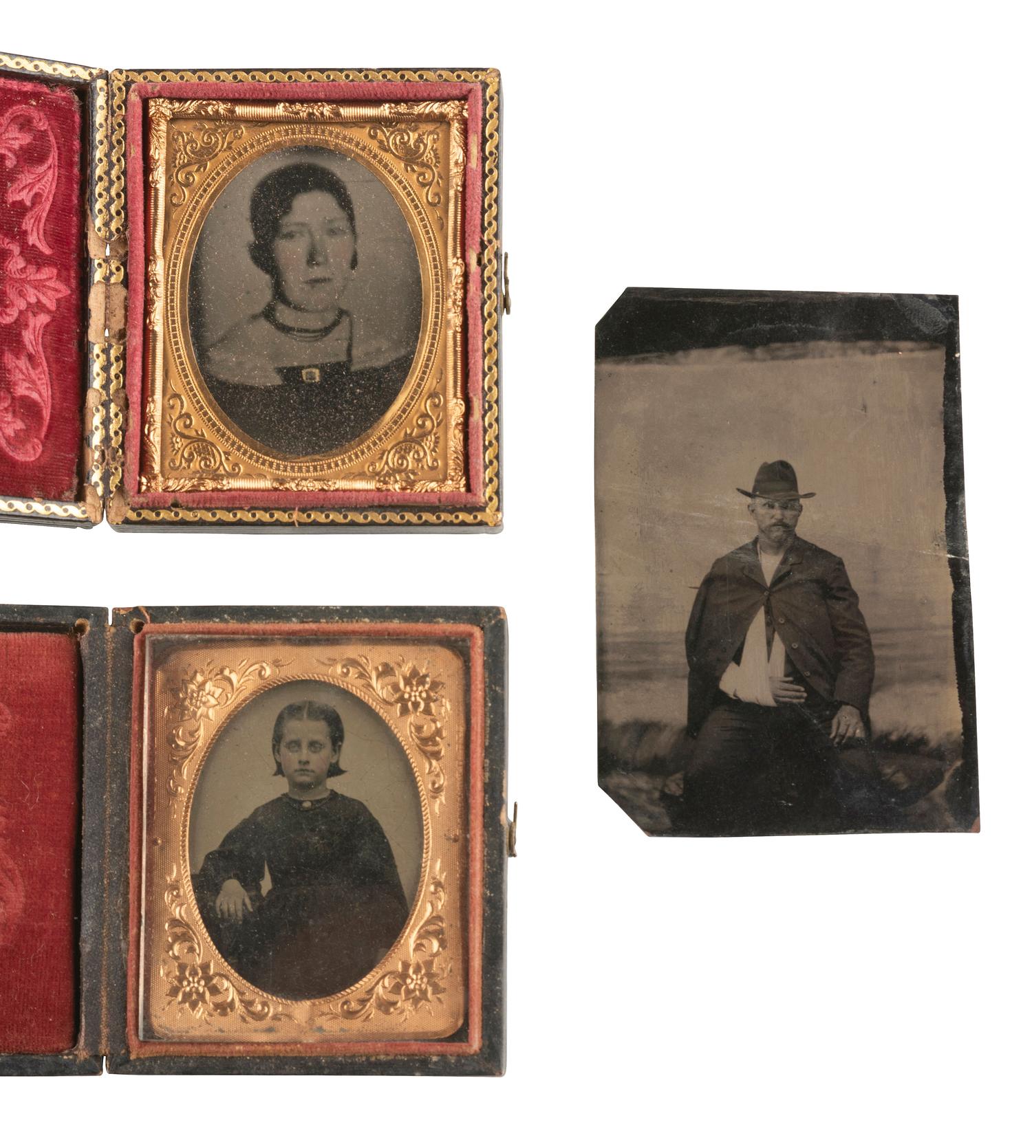 [EARLY PHOTOGRAPHY]. A group of 22 cased images, incl. daguerreotypes of men, women, and children in varying poses.