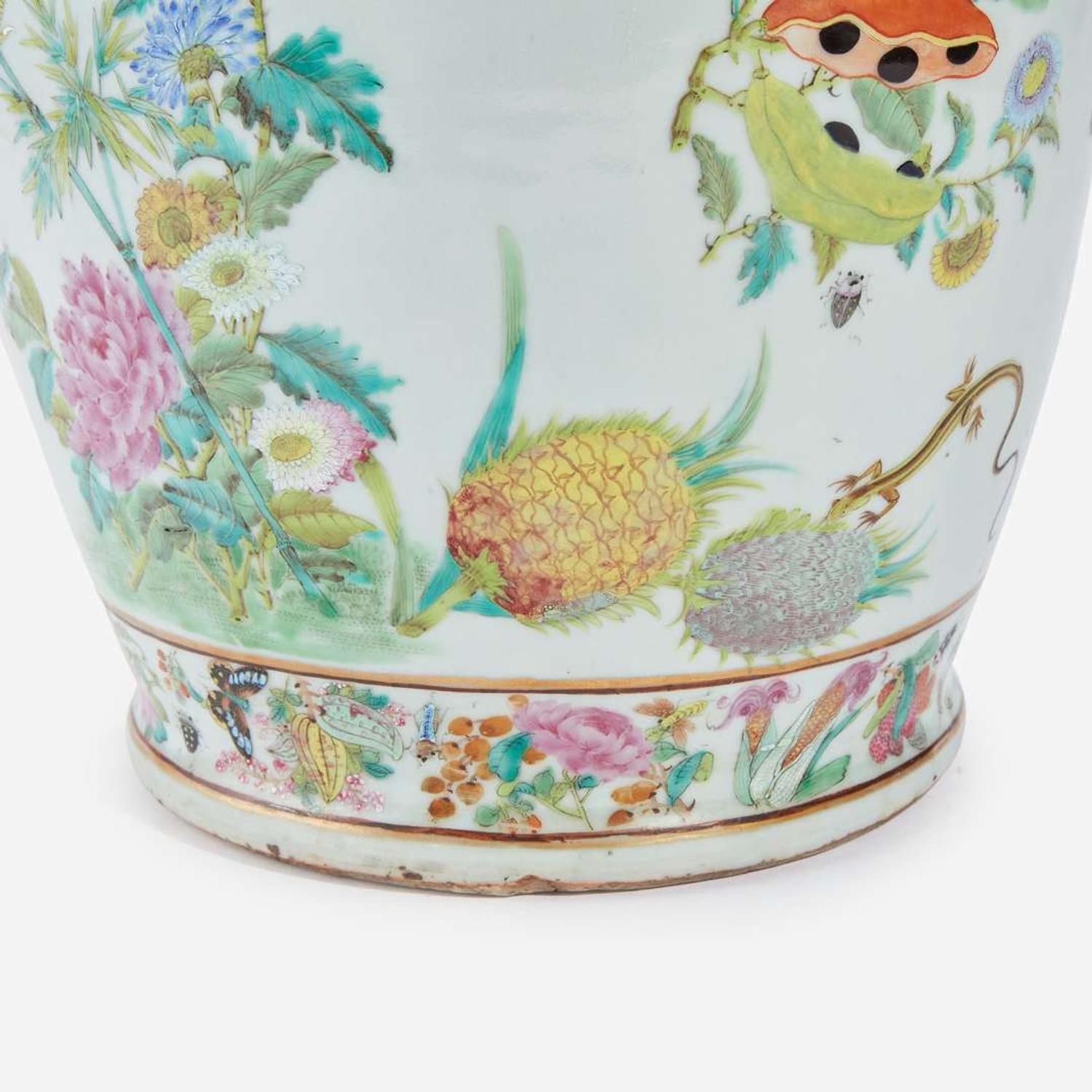 A Chinese Export Porcelain Famille Rose Vase mid 19th century