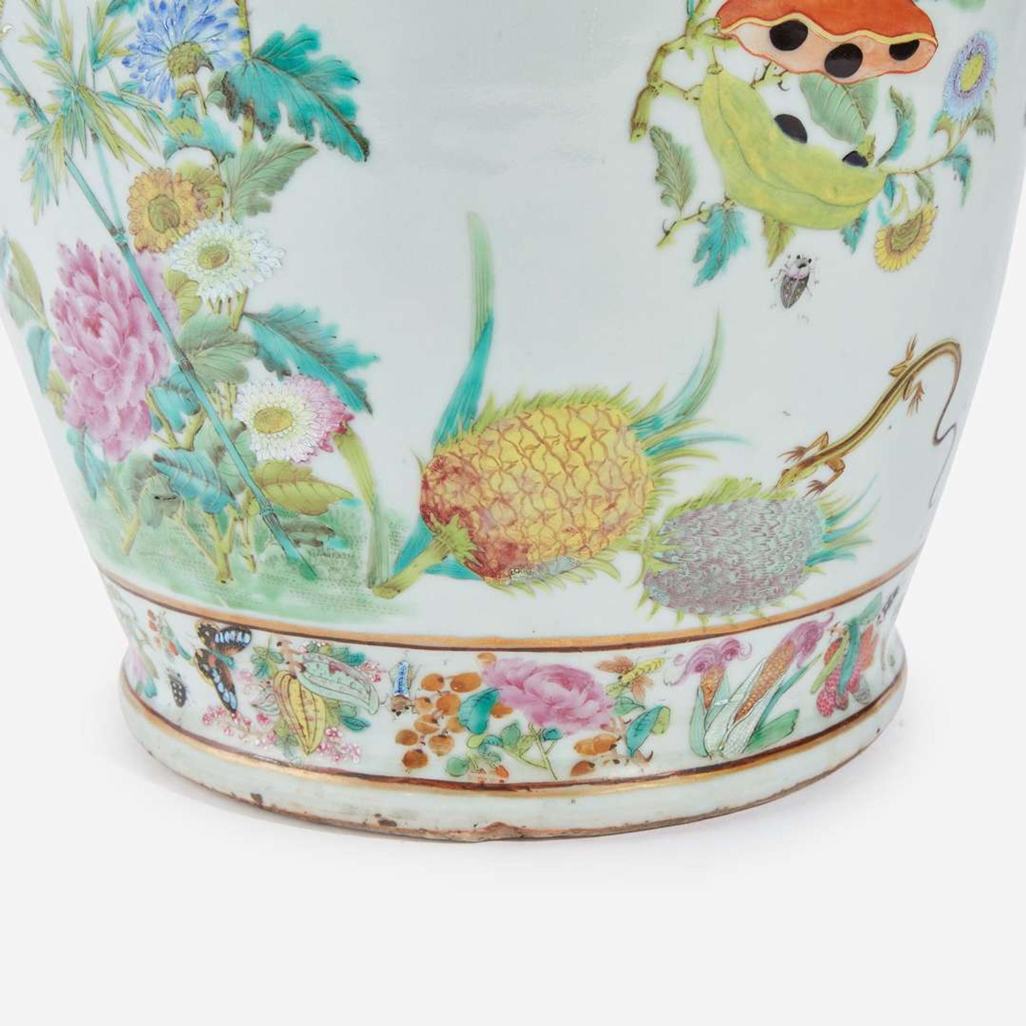 A Chinese Export Porcelain Famille Rose Vase mid 19th century