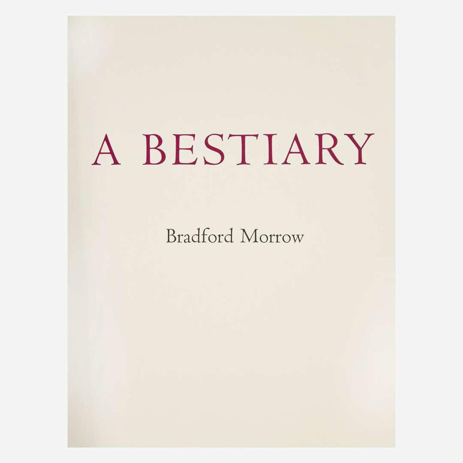 [Private Press] [Grenfell Press, The] Morrow, Bradford A Bestiary