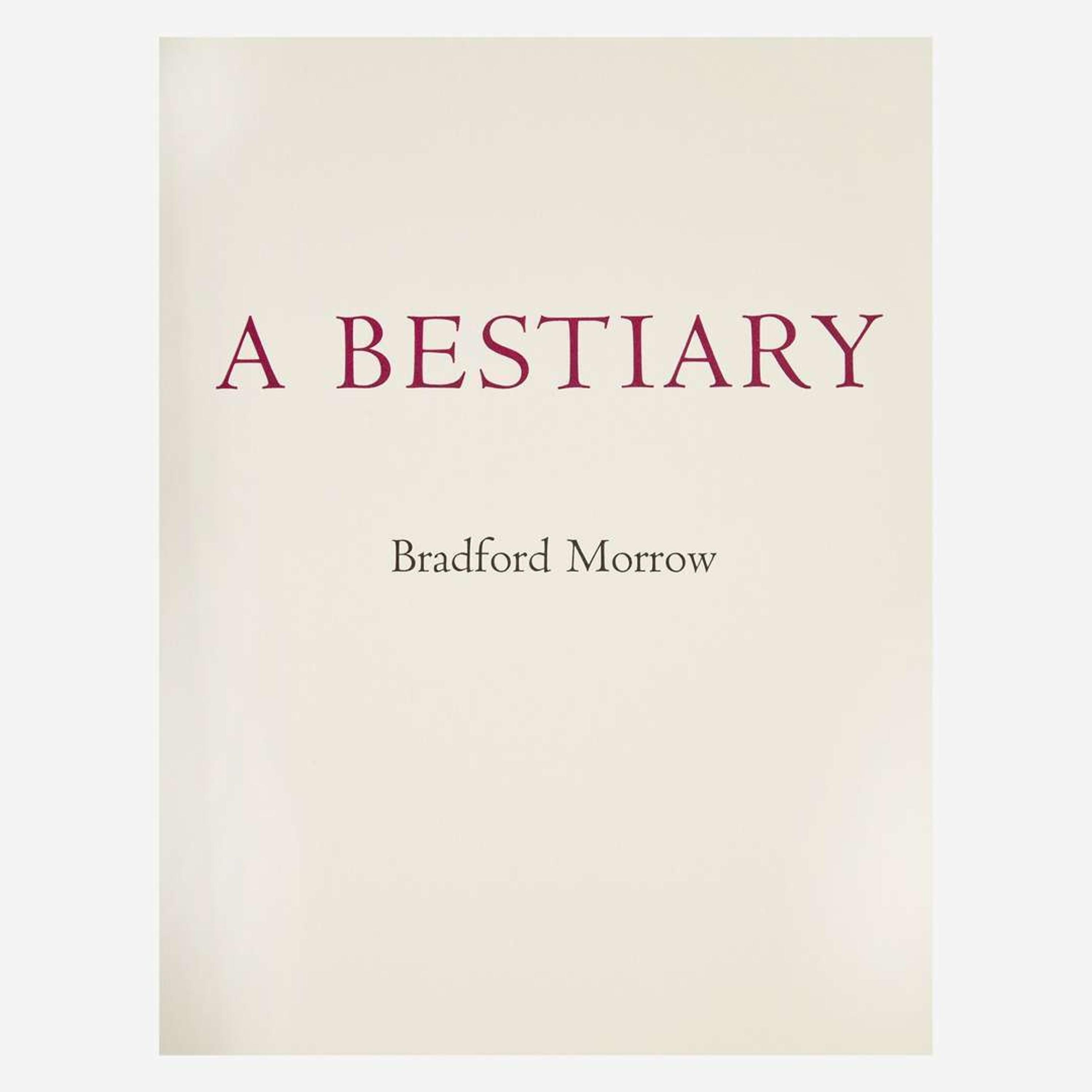 [Private Press] [Grenfell Press, The] Morrow, Bradford A Bestiary