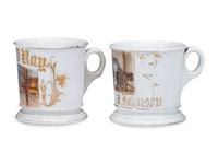 Two Porcelain Occupational Shaving Mugs
