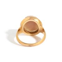 A Neoclassical Sardonyx Cameo and Gold Finger Ring with a Male Portrait Head