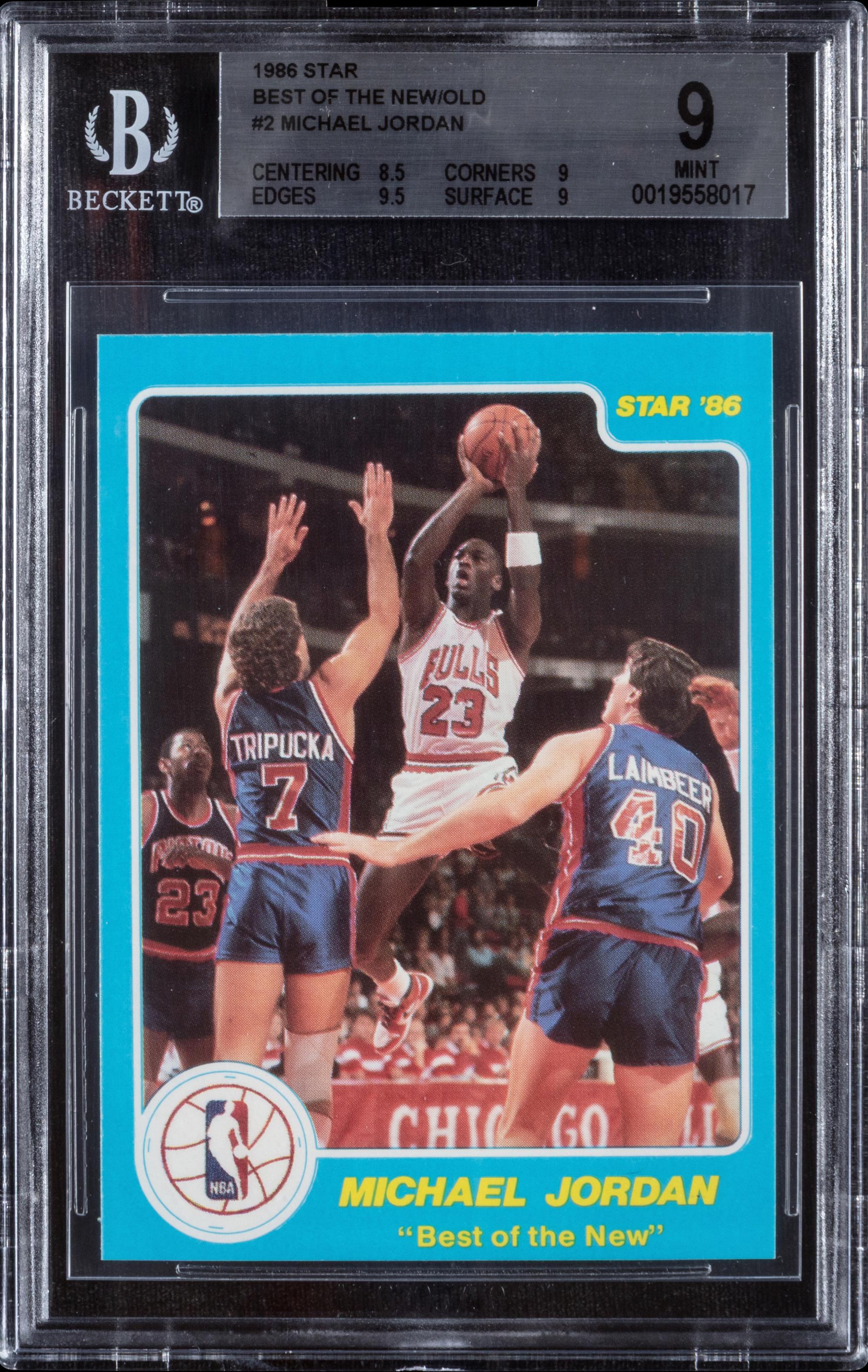 A 1986 Star Best Of The Old, Best Of The New Basketball Card Set Featuring Michael Jordan Card No. 2 (BGS 9 MINT)