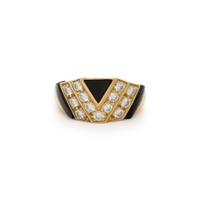 DIAMOND AND ONYX RING
