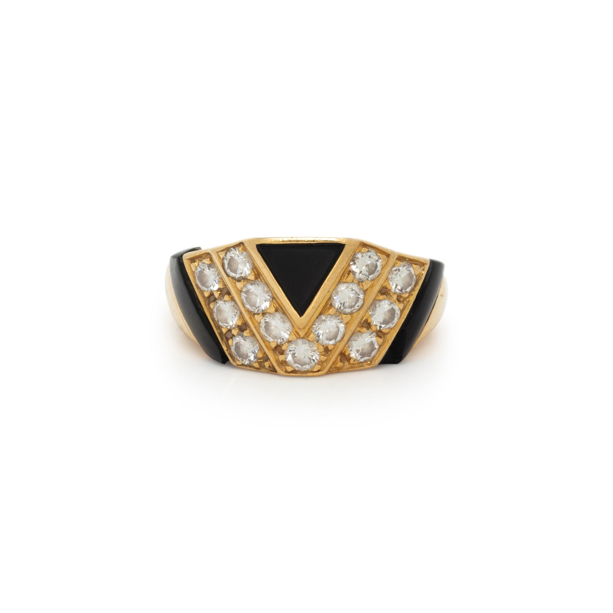 DIAMOND AND ONYX RING