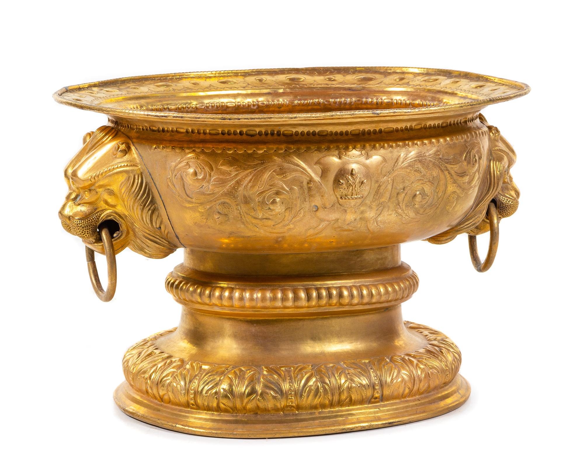 A Large Gilt Metal Jardinière