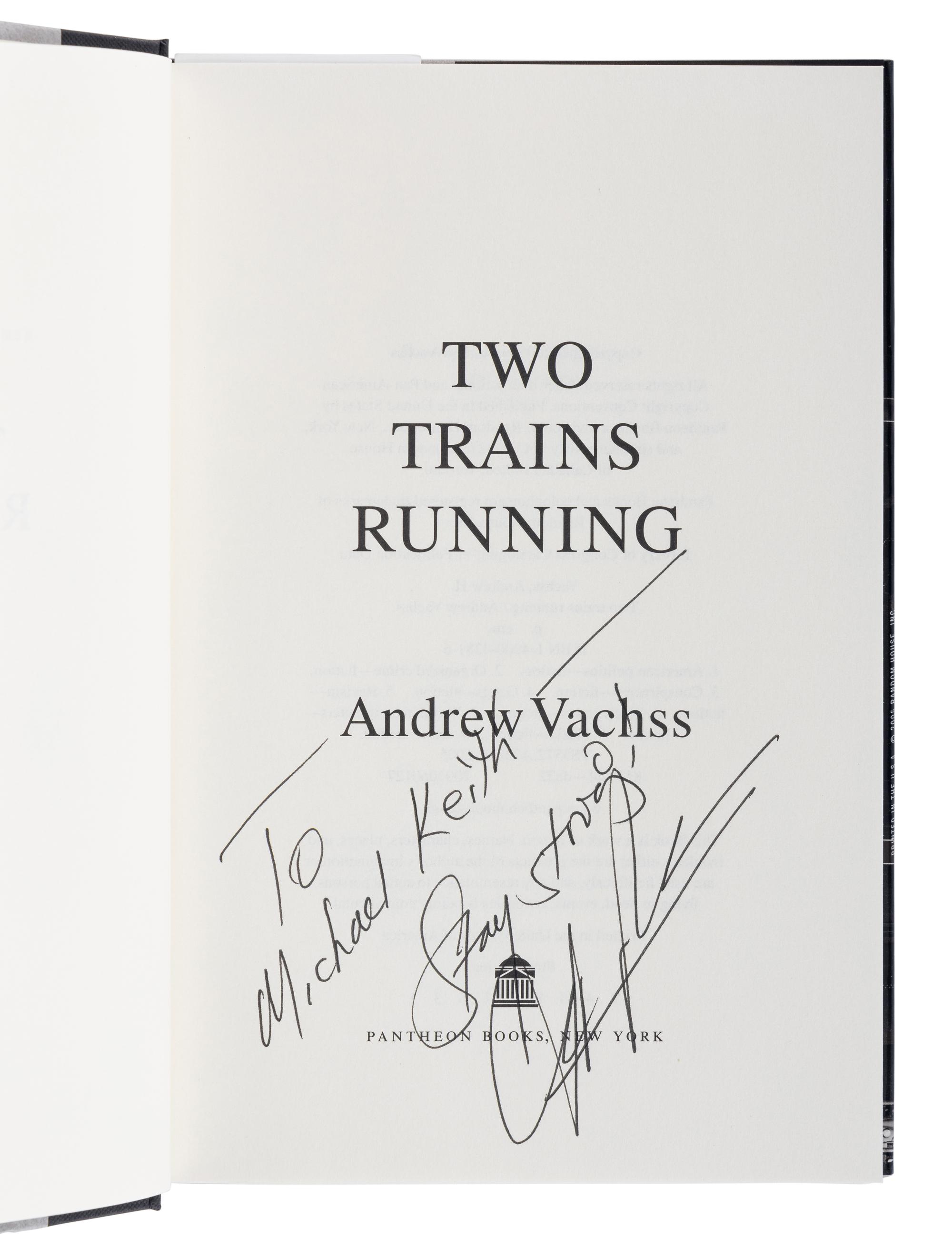 VACHSS, Andrew (1942-2021). A group of 8 works by Vachss, ALL FIRST EDITIONS, ALL SIGNED OR INSCRIBED, comprising: